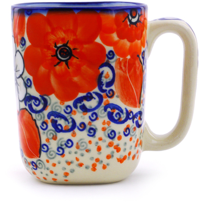 Polish Pottery Mug 10 oz Poppy Passion UNIKAT