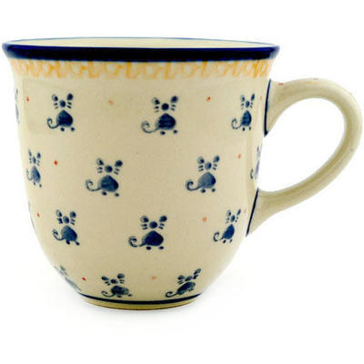 Polish Pottery Mug 10 oz Quiet As A Mouse