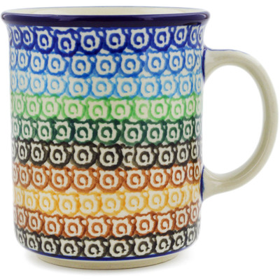 Polish Pottery Mug 10 oz Rainbow Swirl