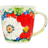 Polish Pottery Mug 10 oz Red&#039;n&#039;white Classic UNIKAT