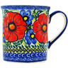 Polish Pottery Mug 10 oz Red Star UNIKAT