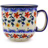 Polish Pottery Mug 10 oz Red Sunflower