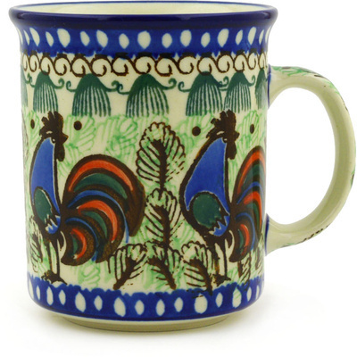 Polish Pottery Mug 10 oz Rooster Row UNIKAT
