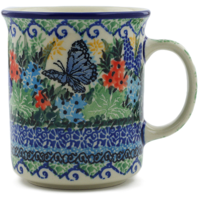 Polish Pottery Mug 10 oz Royal Blue Monarch UNIKAT