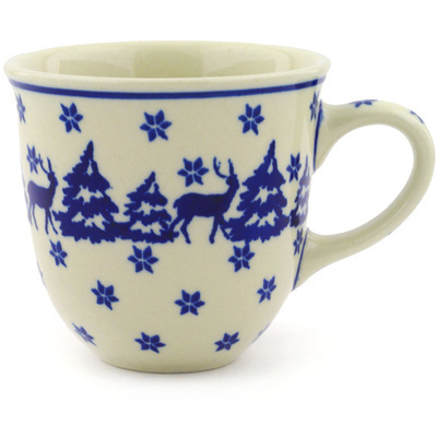 Polish Pottery Mug 10 oz Snowy Morning