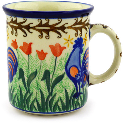 Polish Pottery Mug 10 oz Spring Chickens UNIKAT