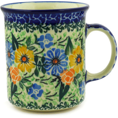 Polish Pottery Mug 10 oz Spring Wreath UNIKAT