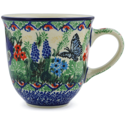 Polish Pottery Mug 10 oz Summer Landscape UNIKAT
