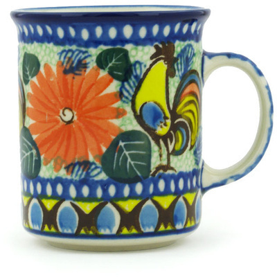 Polish Pottery Mug 10 oz Summer Rooster UNIKAT