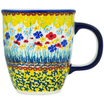 Polish Pottery Mug 10 oz Sunshine Meadow UNIKAT