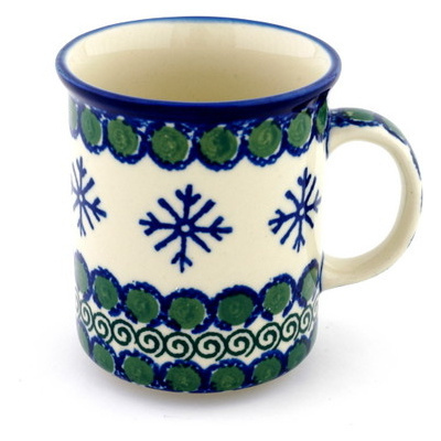Polish Pottery Mug 10 oz Sweet Pea Snowflake