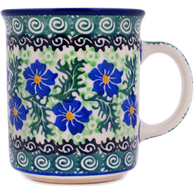 Polish Pottery Mug 10 oz Swirling Emeralds