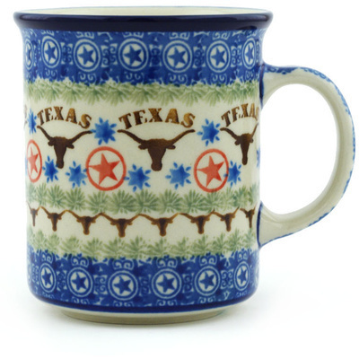 Polish Pottery Mug 10 oz Texas Longhorns