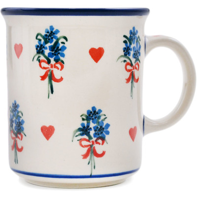Polish Pottery Mug 10 oz Valentine's Bouquet