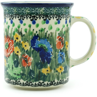 Polish Pottery Mug 10 oz Wild Garden UNIKAT