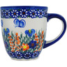 Polish Pottery Mug 10 oz Wildflowers And Butterflies UNIKAT