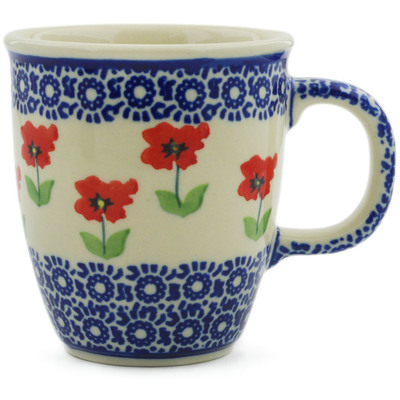 Polish Pottery Mug 10 oz Wind-blown Poppies