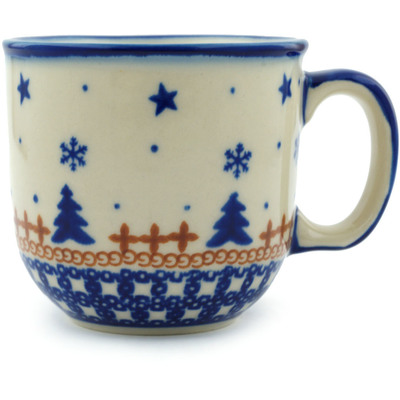 Polish Pottery Mug 10 oz Winter Snow