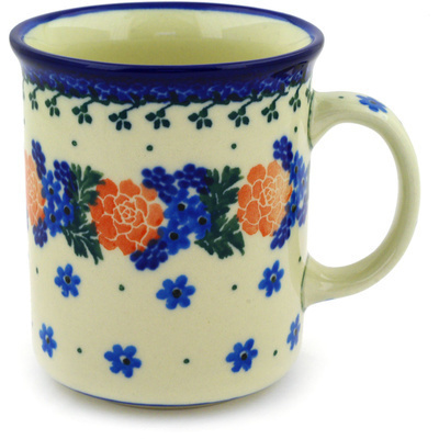 Polish Pottery Mug 10 oz Winter Wreath