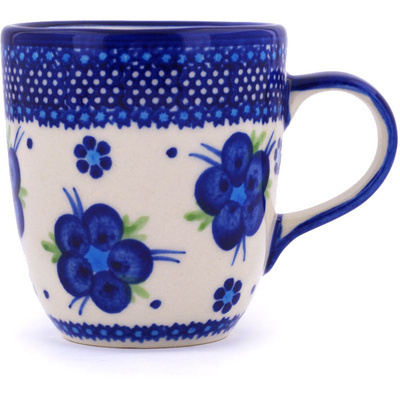 Polish Pottery Mug 11 oz Bleu-belle Fleur