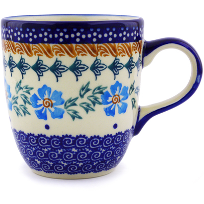 Polish Pottery Mug 11 oz Blue Cornflower