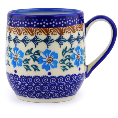 Polish Pottery Mug 11 oz Blue Cornflower