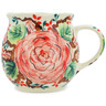 Polish Pottery Mug 11 oz Blushing Buds UNIKAT