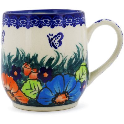 Polish Pottery Mug 11 oz Butterfly Splendor UNIKAT