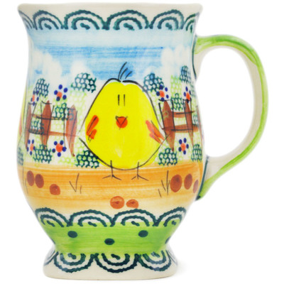 Polish Pottery Mug 11 oz Chickadee UNIKAT
