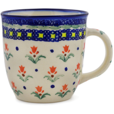 Polish Pottery Mug 11 oz Cocentric Tulips
