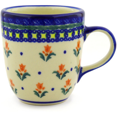 Polish Pottery Mug 11 oz Cocentric Tulips