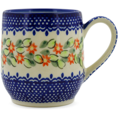 Polish Pottery Mug 11 oz Elegant Garland