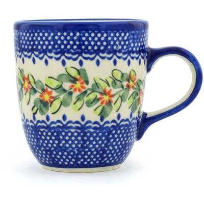 Polish Pottery Mug 11 oz Elegant Garland