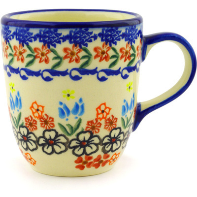 Polish Pottery Mug 11 oz Fanciful Ladybug
