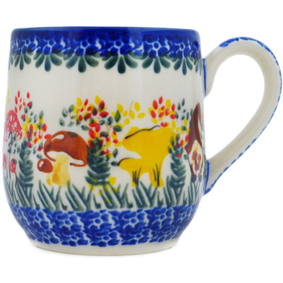 Polish Pottery Mug 11 oz Mushroom Love UNIKAT