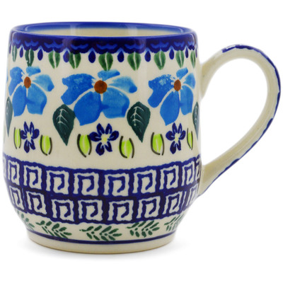 Polish Pottery Mug 11 oz Pansy Morning