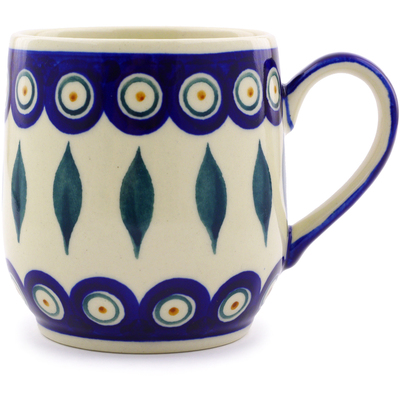 Polish Pottery Mug 11 oz Peacock