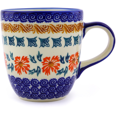 Polish Pottery Mug 11 oz Red Cornflower