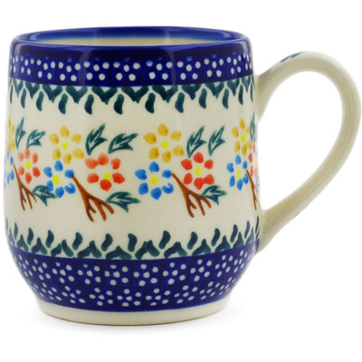 Polish Pottery Mug 11 oz Spring Flower Ring