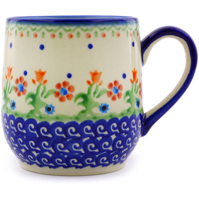 Polish Pottery Mug 11 oz Spring Flowers