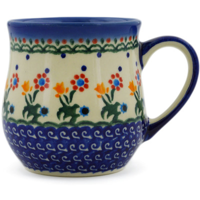 Polish Pottery Mug 11 oz Spring Flowers UNIKAT