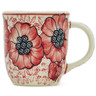 Polish Pottery Mug 11 oz Sugar Plum Poppies UNIKAT