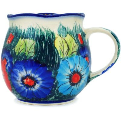 Polish Pottery Mug 11 oz Verdant UNIKAT