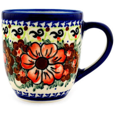 Polish Pottery Mug 12 oz Autumn Garden UNIKAT