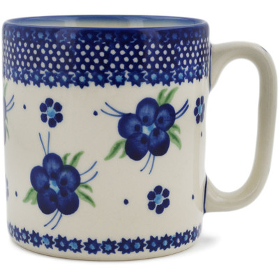 Polish Pottery Mug 12 oz Bleu-belle Fleur
