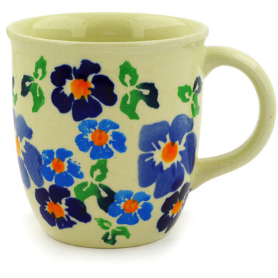 Polish Pottery Mug 12 oz Blue Delight