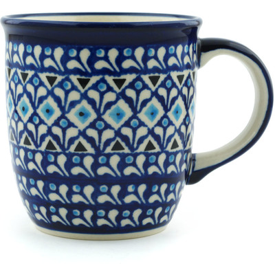 Polish Pottery Mug 12 oz Blue Diamond Dream