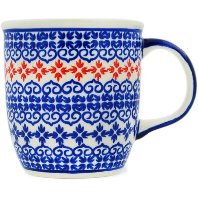 Polish Pottery Mug 12 oz Blue Heart