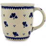 Polish Pottery Mug 12 oz Blue Heart Trio