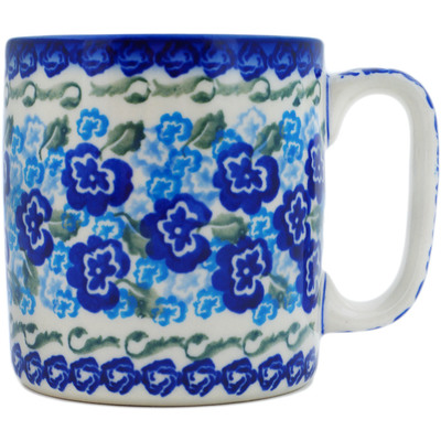 Polish Pottery Mug 12 oz Blue Kiss Blooms